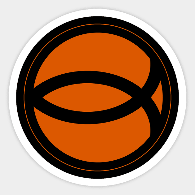 The Orange Ichthys (Green Lantern Parody) Sticker by J. Rufus T-Shirtery